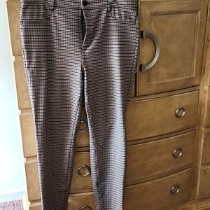 Loft size 14 brown multi skinny dress pants